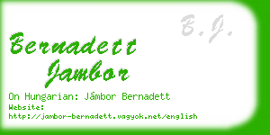 bernadett jambor business card