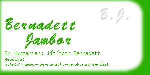 bernadett jambor business card